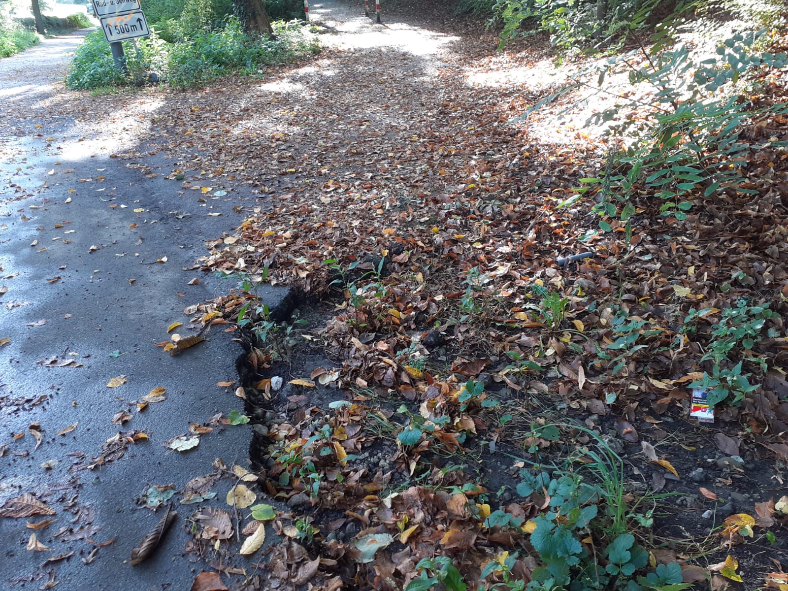 Die Spurrillen und Schden am Radweg auf der Mettmanner Strae sind gravierend und mssen in den Augen der CDU schnell beseitigt werden. |  CDU-Fraktion Ratingen.