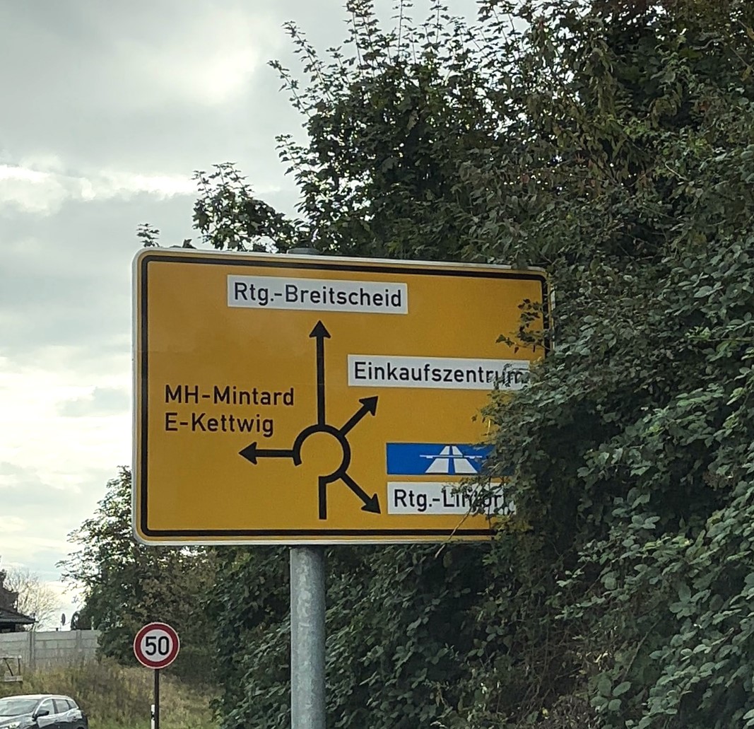 Die neue Beschilderung in Breitscheid weit Breitscheid-Nord nicht mehr aus. |  CDU-Fraktion Ratingen